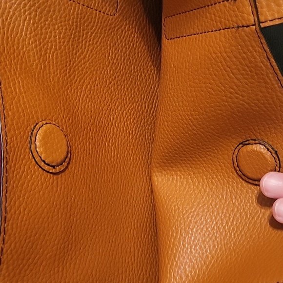 Faux leather Tote Bag Black Cognac - Picture 3 of 4